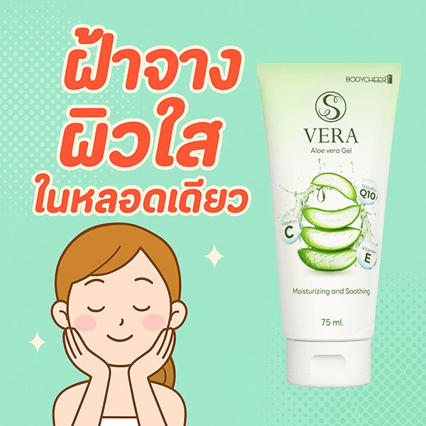 หน้าเป็นฝ้า แก้ด้วยเจลว่านหางจระเข้ S Vera Bodycheer